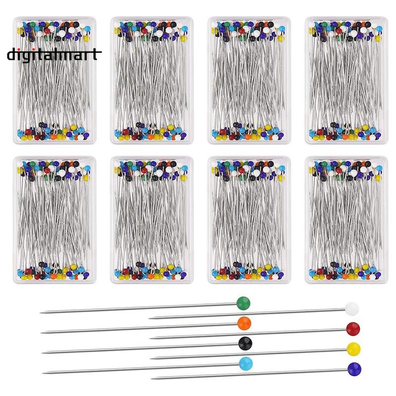 Set 800 Miếng Vải May Vá - Cắt 8 Hộp Thẳng Với Đầu Kính Hình Cầu Nhiều Màu Tự Làm Đầm Thủ Công