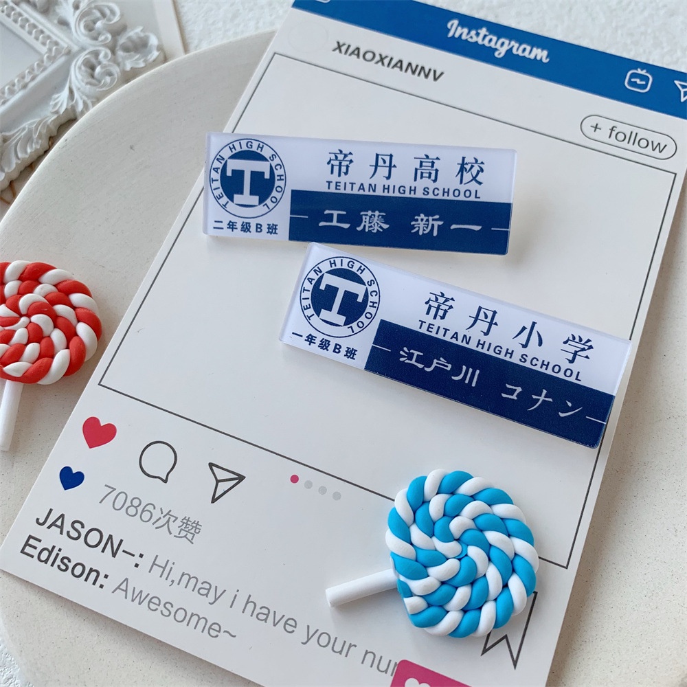 Huy Hiệu Cài Áo Hình Thám Tử Conan DIY Thời Trang