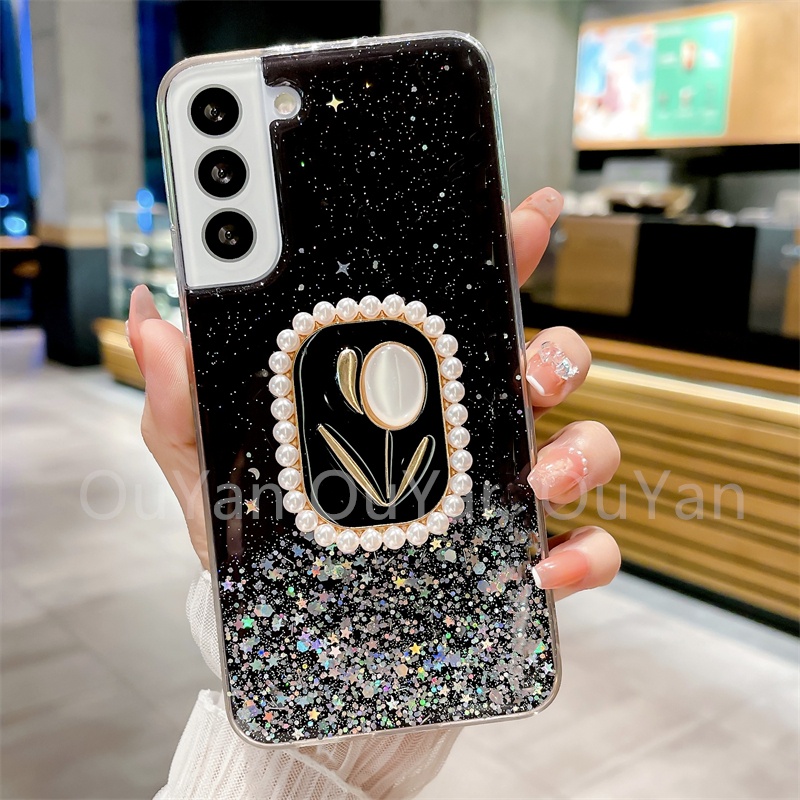 Cho Samsung A54 A34 A24 A04 A04s A14 5G M54 M53 M33 M23 M52 M22 Ốp Điện Thoại Hình Vuông Họa Tiết Hoa Xinh Xắn