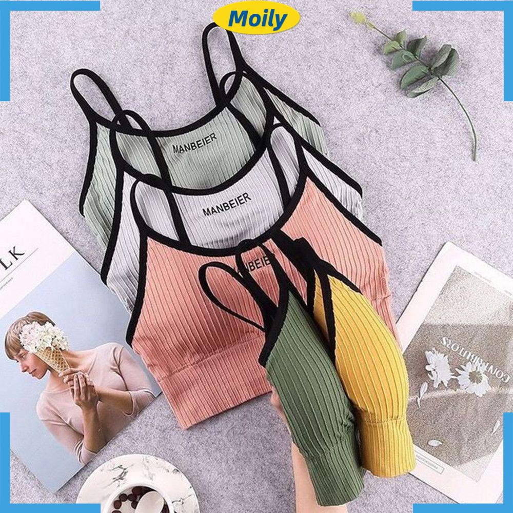 Áo lót thể thao bằng cotton mềm thoáng khí không đường may nhiều màu sắc dành cho nữ