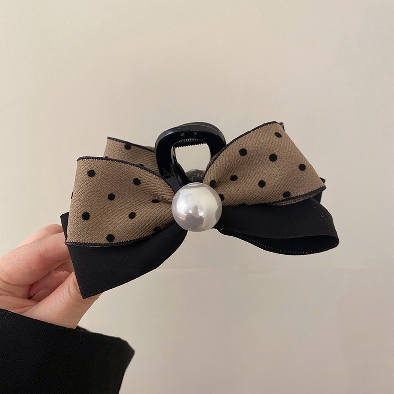 Kẹp Tóc Nơ Họa Tiết Chấm Bi Phong Cách Retro 2023