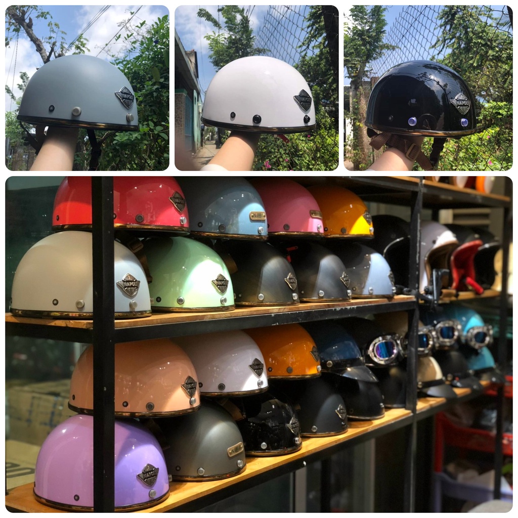 Mũ Bảo Hiểm 1/2 Napoli PUG Version Harley Không Ốp Bảo Hành Chính Hãng 12 Tháng