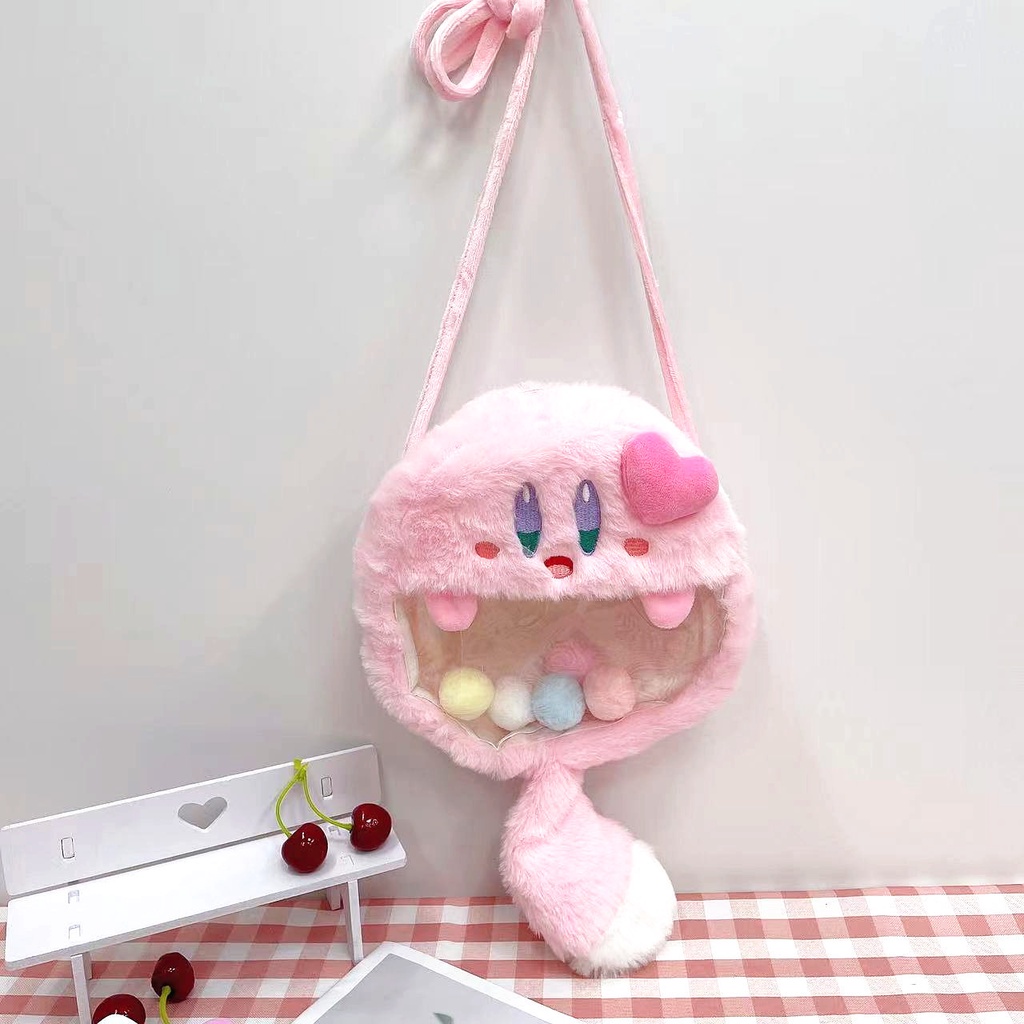 Túi Đeo Chéo Nhỏ Một Bên Vai Kirby Nhồi Bông Hoạt Hình 20CM 8-inch Quà Tặng Cho Học Sinh Trẻ Em