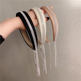 Băng đô cài tóc đính tua rua đơn giản thời trang hàn quốc cao cấp