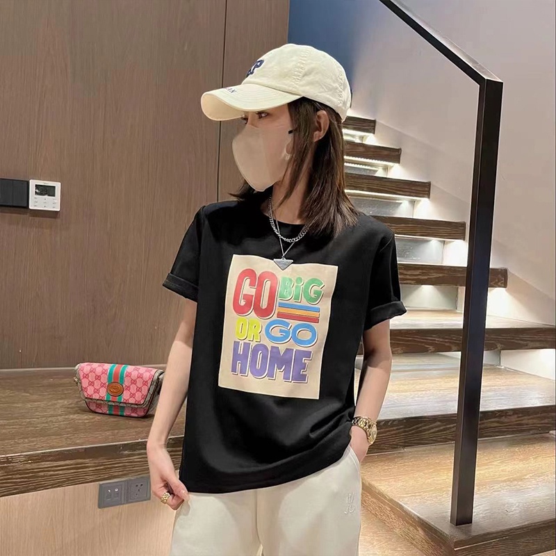 NRVP Áo Thun 100% Cotton Ngắn Tay Form Rộng Phong Cách Hàn Quốc Dành Cho Nữ