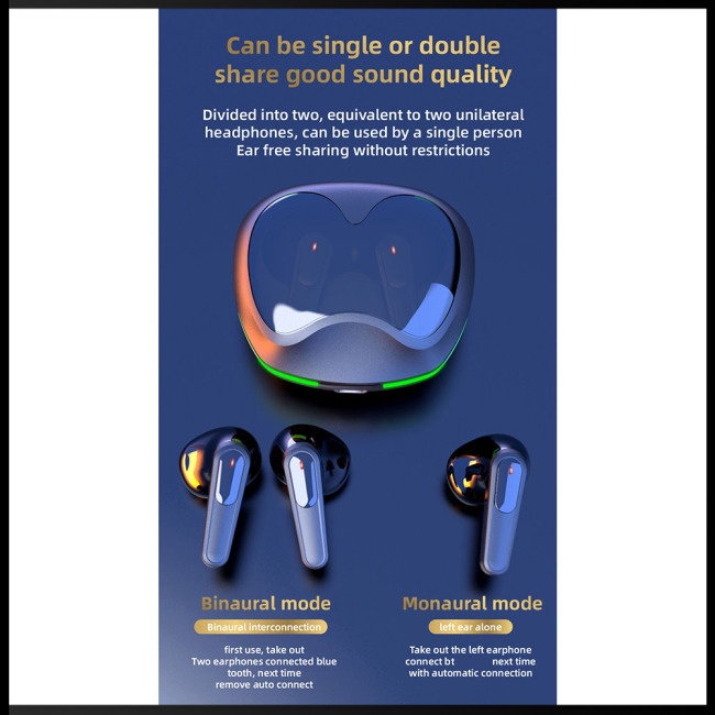 1 Cặp Tai nghe không dây Pro60 Tws Công Suất Thấp Dùng Chơi Game