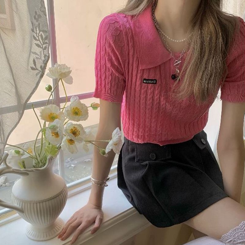 COZOK Áo Thun Dệt Kim Ngắn Tay Cổ Polo Thời Trang