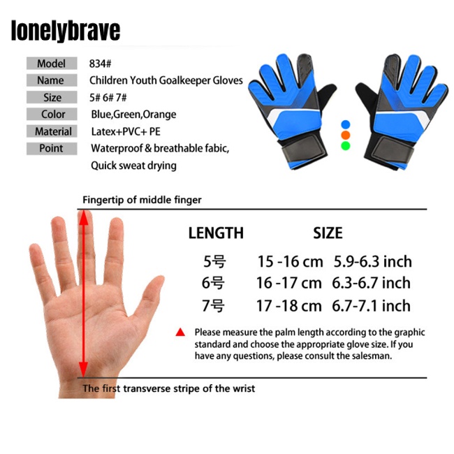 Găng Tay Thủ Môn Bằng Cao Su Latex Chống Trượt Thoáng Khí 100% Chính Hãng Dành Cho Bé Trai