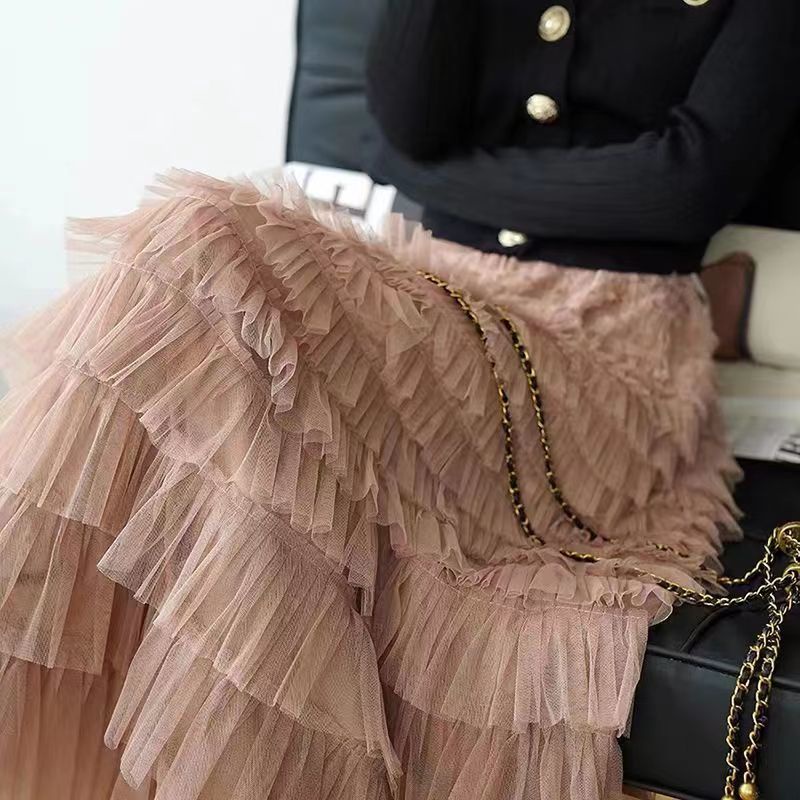 Chân Váy Đuôi Cá Dáng Dài Nhiều Tầng Phong Cách Công Chúa Hàn Quốc Thời Trang Xuân Thu Hàng Mới Chân Váy Xẻ Tà Thiết Kế Xinh Xắn Cho Nữ