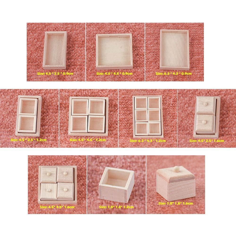 Set 1 / 2 Nội Thất Bằng Gỗ Tỉ Lệ 1 / 12 Trang Trí Nhà Búp Bê