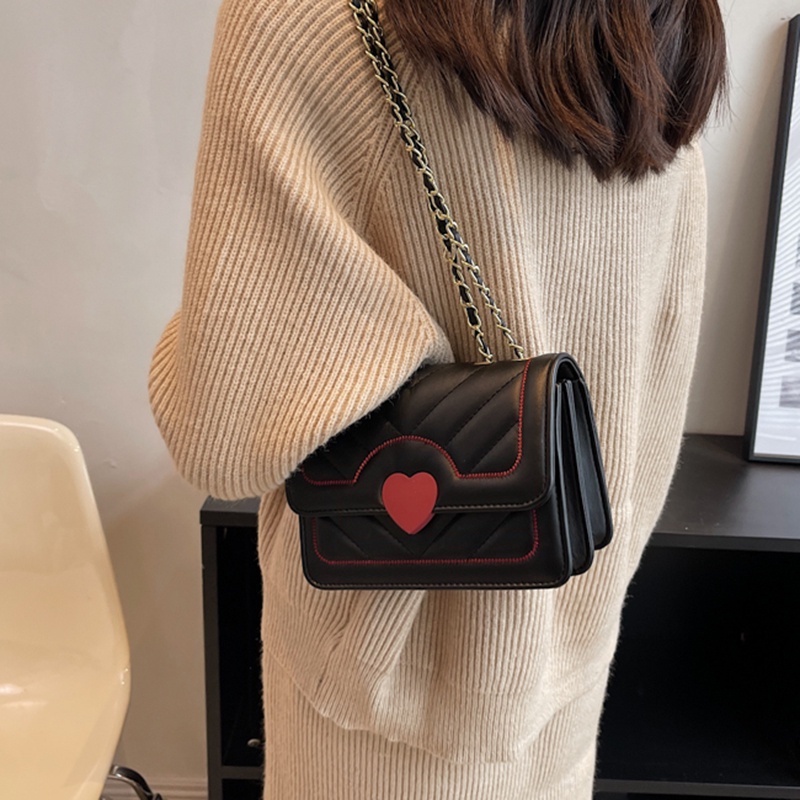 Túi Xách Dây Xích Đeo Vai IELGY Thiết Kế Đa Năng Hình Trái Tim Cho Nữ