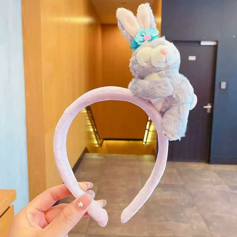 Set 2 Băng Đô Cài Tóc Hình Gấu / Dâu Tây Bằng Lông Nhung Dễ Thương Xinh Xắn sn2