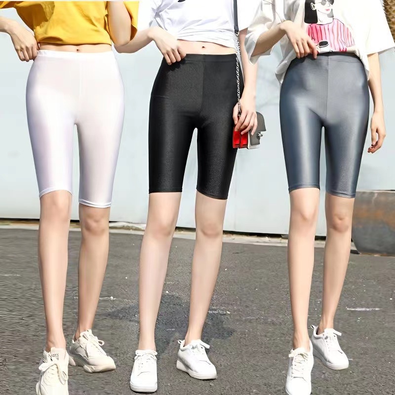 Quần Legging Lụa Lạnh Mỏng Bóng Lưng Cao Phong Cách Hàn Quốc Thời Trang Mùa Hè Cho Nữ