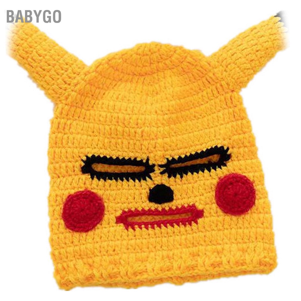 ● Mũ len hình Pikachu đội đầu hài hước, Mặt nạ dễ thương, Mũ Len đội đầu độc lạ