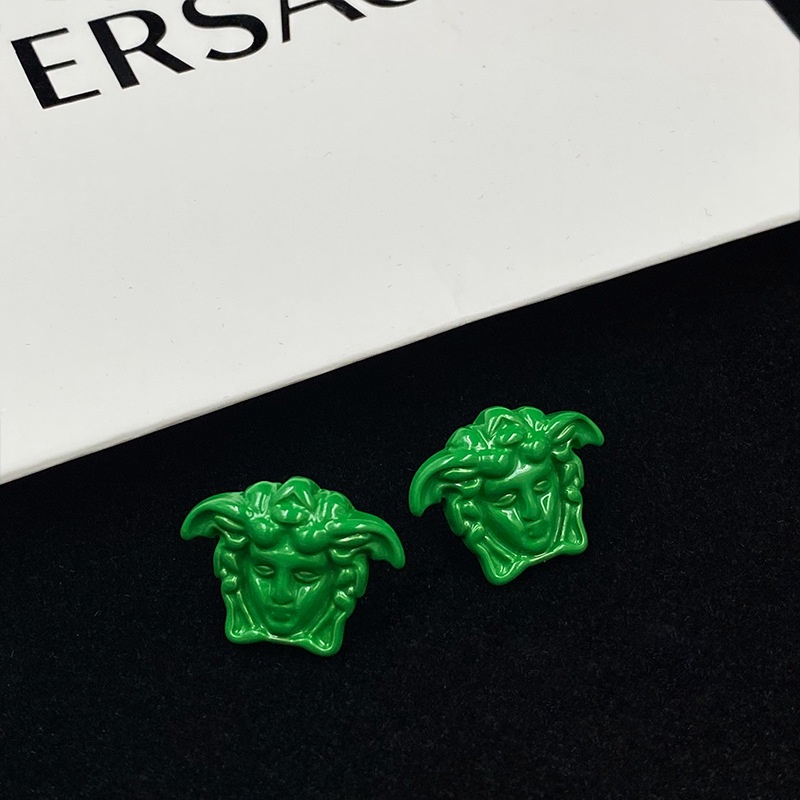 Khuyên Tai Versace Medusa Chất Liệu Thép Titan Phong Cách Retro Âu Mỹ 1213