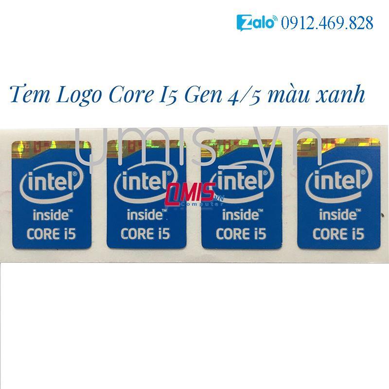 01 CÁI TEM LOGO INTEL CORE I3 I5 I7 THẾ HỆ 4 5, GEN 4 5  - TEM LOGO CPU INTEL DÁN MÁY TÍNH PC LAPTOP - STICKER