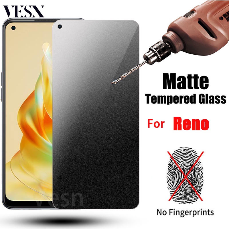 Kính cường lực chống vân tay mồ hôi màu nhám Cho OPPO Reno 8T 8 8Z 7 7Z 6 6Z 5 5Z 5F 4 3 Pro 2 2Z 2F 10X Zoom 5G 4G 2023