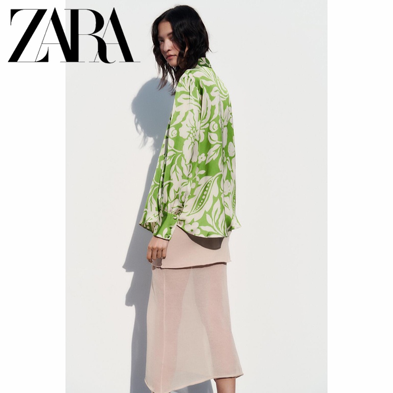 Zara Áo Sơ Mi In Họa Tiết Thời Trang Thanh Lịch Cho Nữ