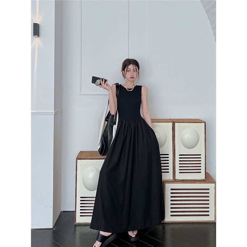 Đầm Cổ Tròn Xếp Ly Ôm Dáng Phong Cách Hàn Quốc Thời Trang Mùa Hè Hàng Mới Dành Cho Bạn Nữ