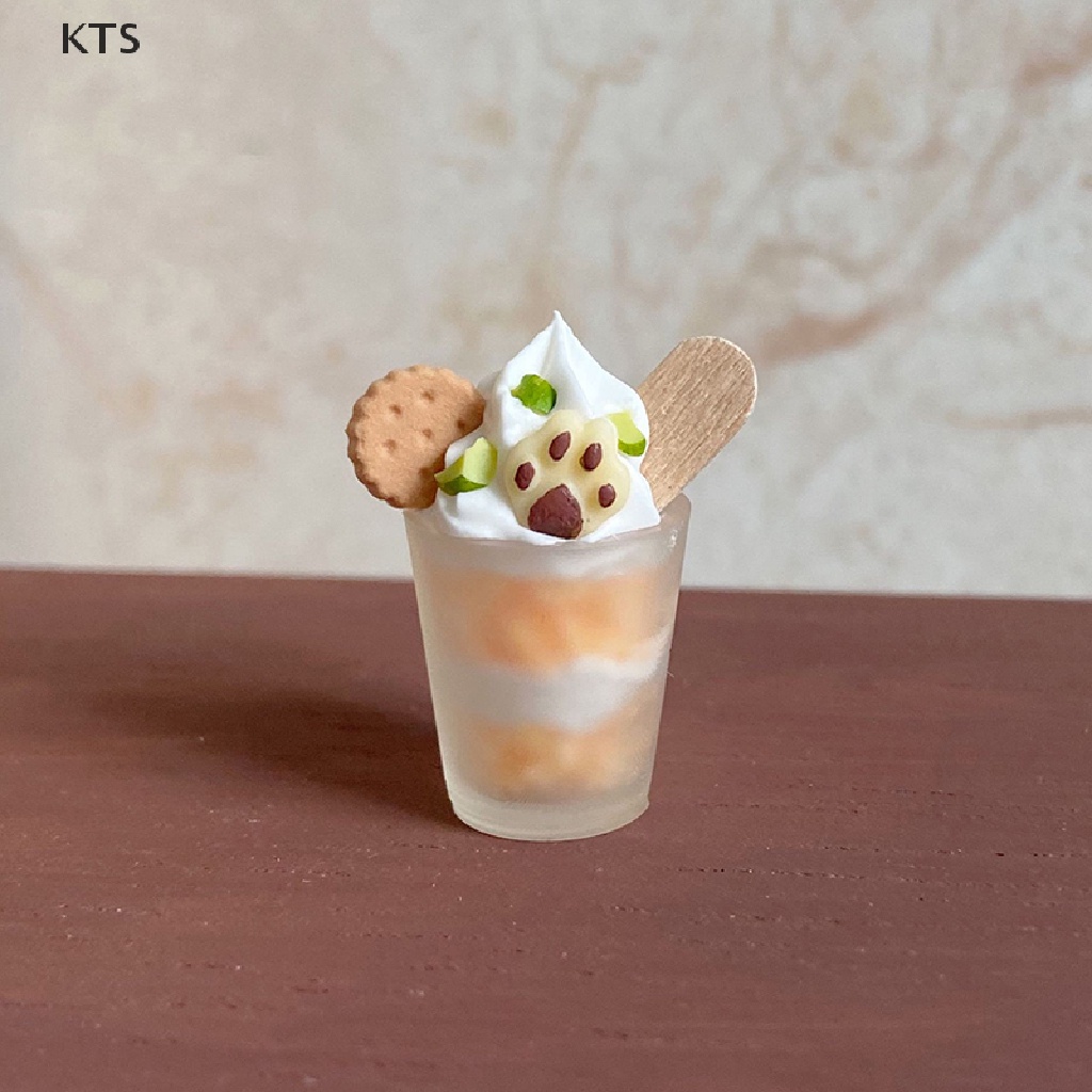 KTS 1Pc 1:12 1:6 Dollhouse Miniature Biscuit Ice Cream Cup Dollhouse Accessories KT