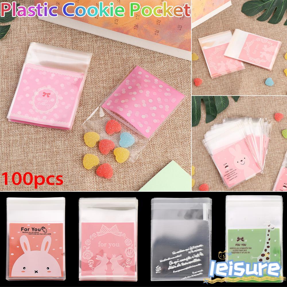 Set 100 túi bóng kính đựng bánh kẹo in hình hoạt hình dễ thương