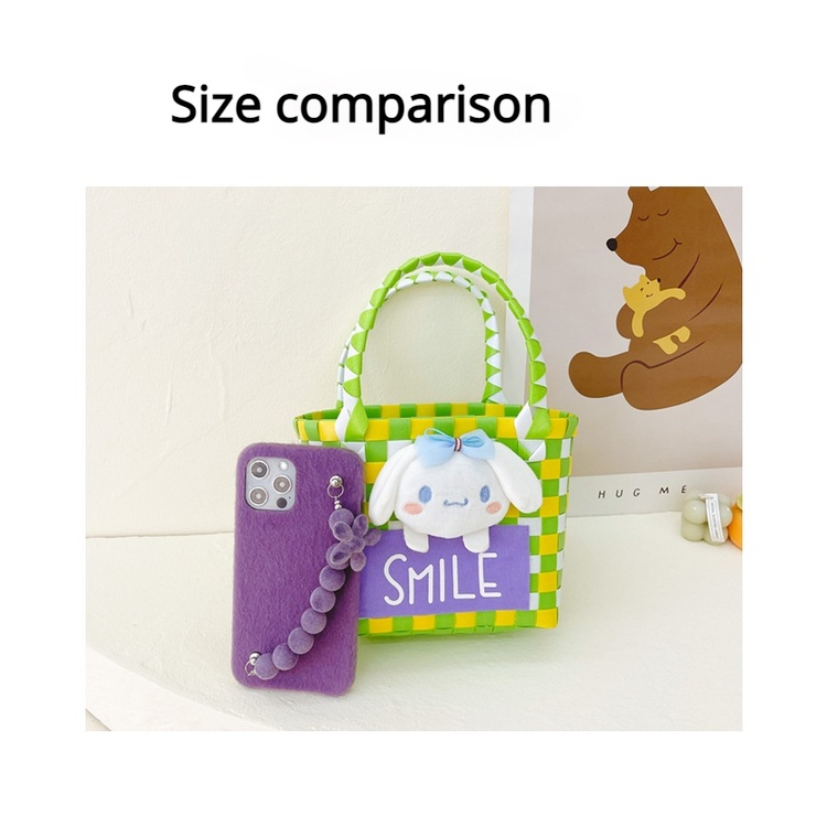 Túi Xách Đeo Chéo Vai Cỡ Lớn Họa Tiết Gấu Hoạt Hình / Dâu Tây Dễ Thương Cho Nữ