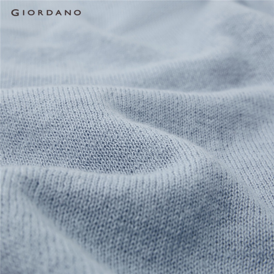 Áo len polo nữ GIORDANO 05353301 chất liệu đay cotton tay ngắn màu trơn thời trang