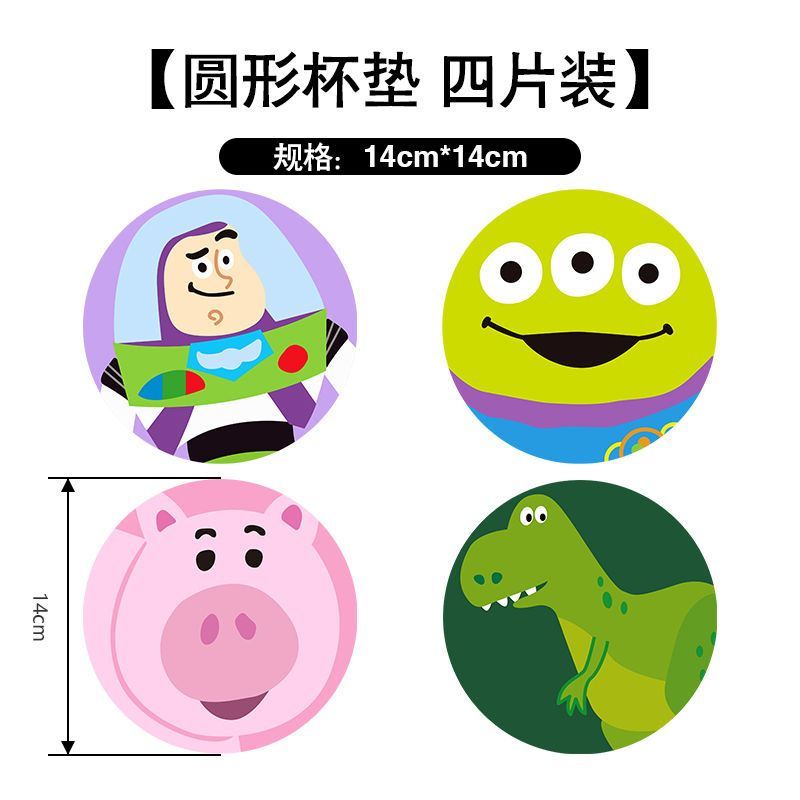 Thảm Lót Ly Mềm Mại Thấm Hút Tốt Chống Trượt Họa Tiết Hoạt Hình Toy Story