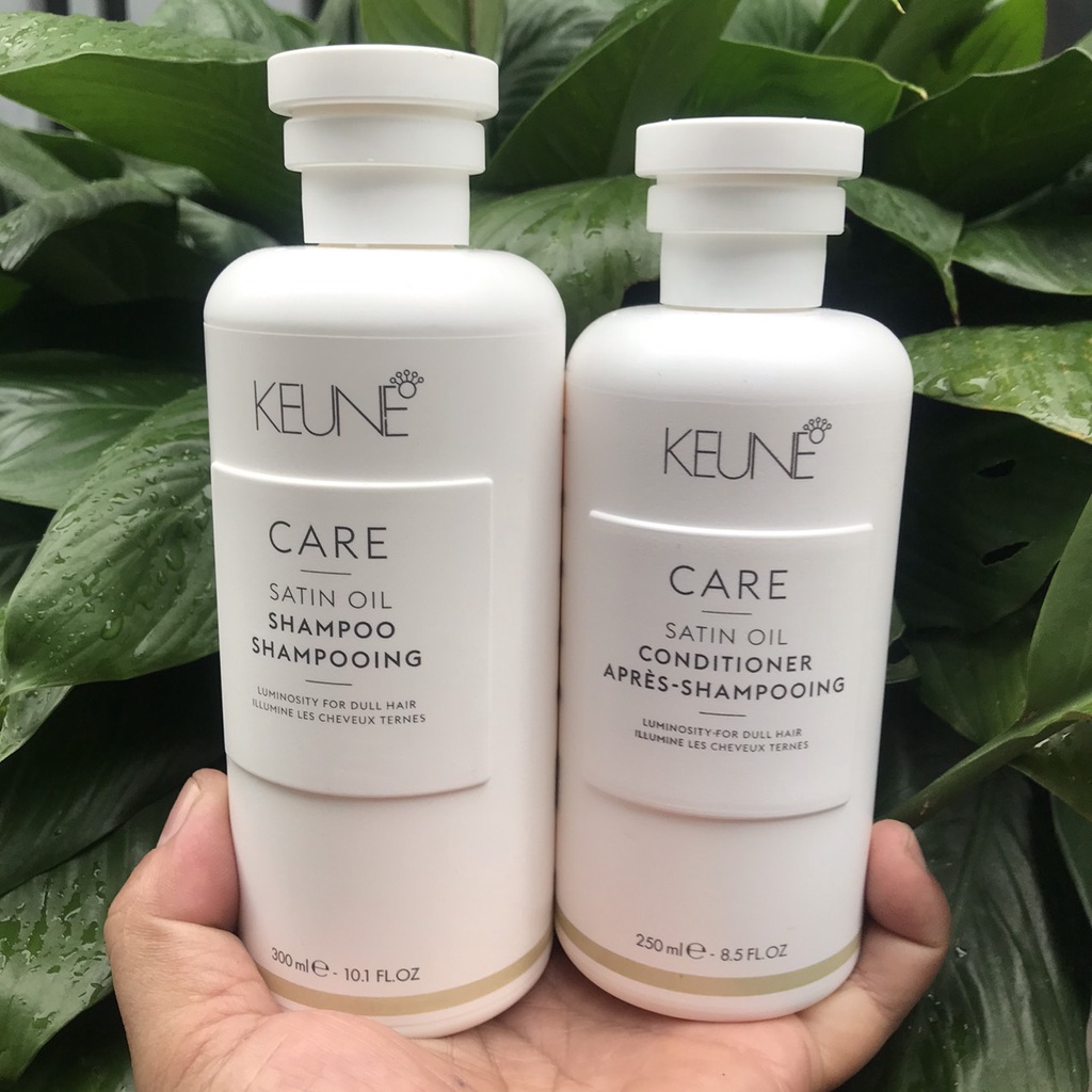 Dầu gội xả dành cho tóc bị xơ rối, hư, khô rụng Keune Care Satin Oil 1000mlx2
