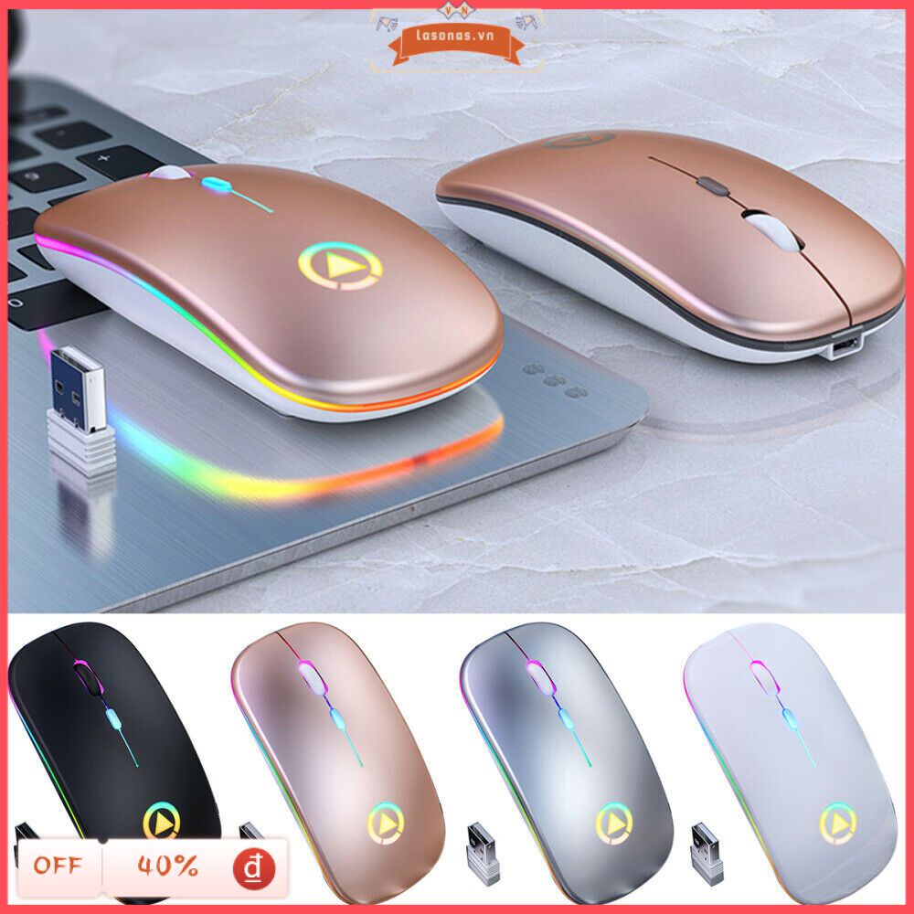 Chuột Quang Không Dây A2 2.4GHz Có Đèn LED Dùng Để Chơi Game