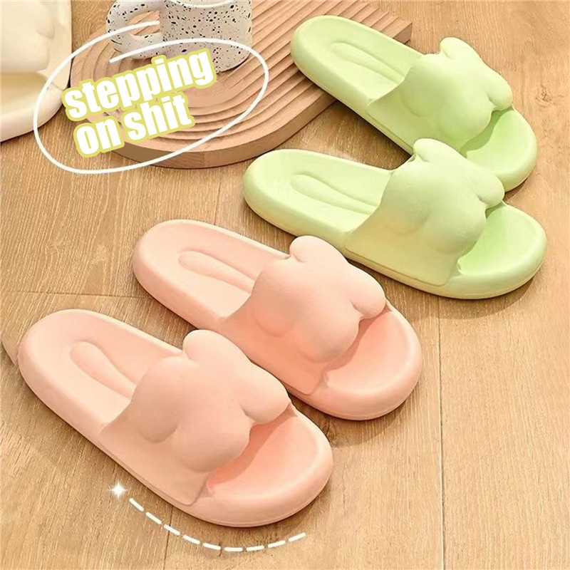 Dép Đi Trong Nhà Đế Dày Chống Trượt Màu Trơn Thời Trang Cho Nữ