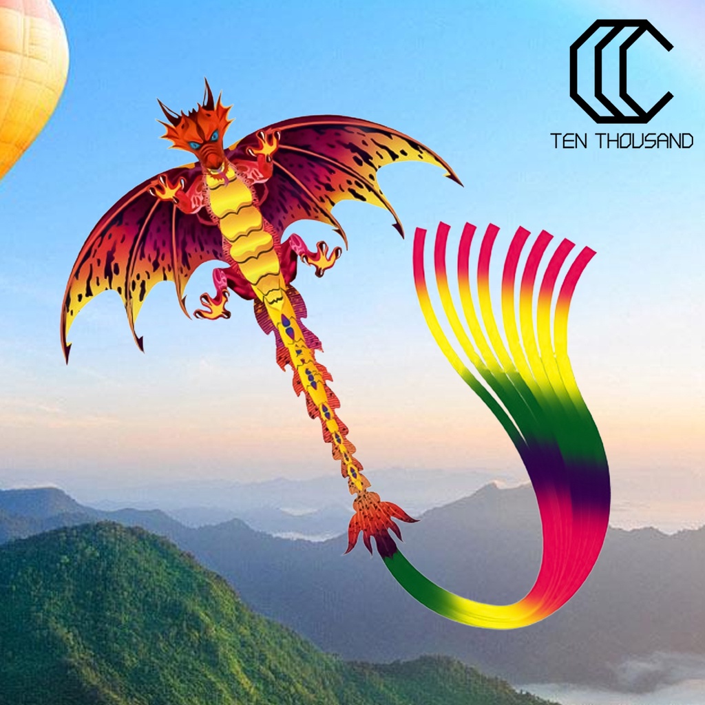 ☼Kite Dragon Easy to Fly Multicolor Easy to Fly Laser Engraving Pterosaurs Kite