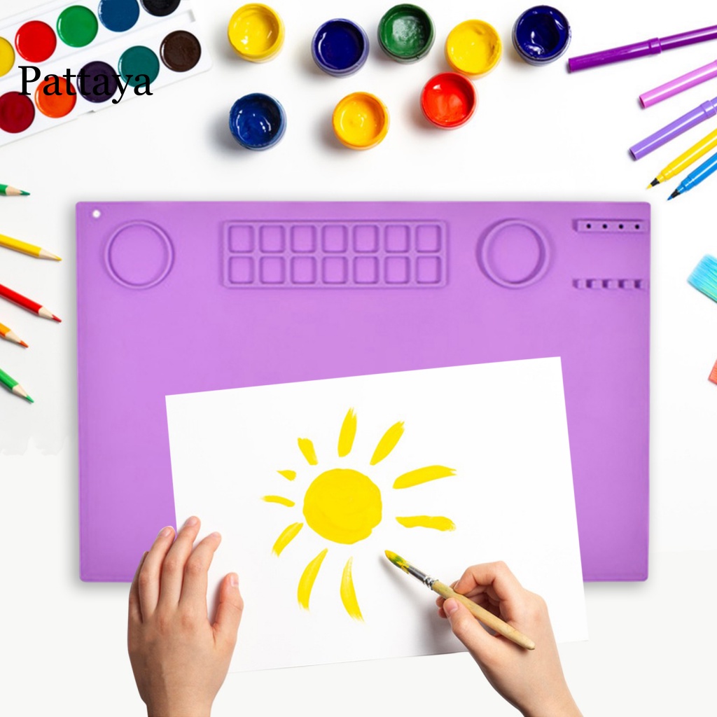 1 Bộ Thảm Vẽ Silicone Hình Chữ Nhật Chống Trầy Xước