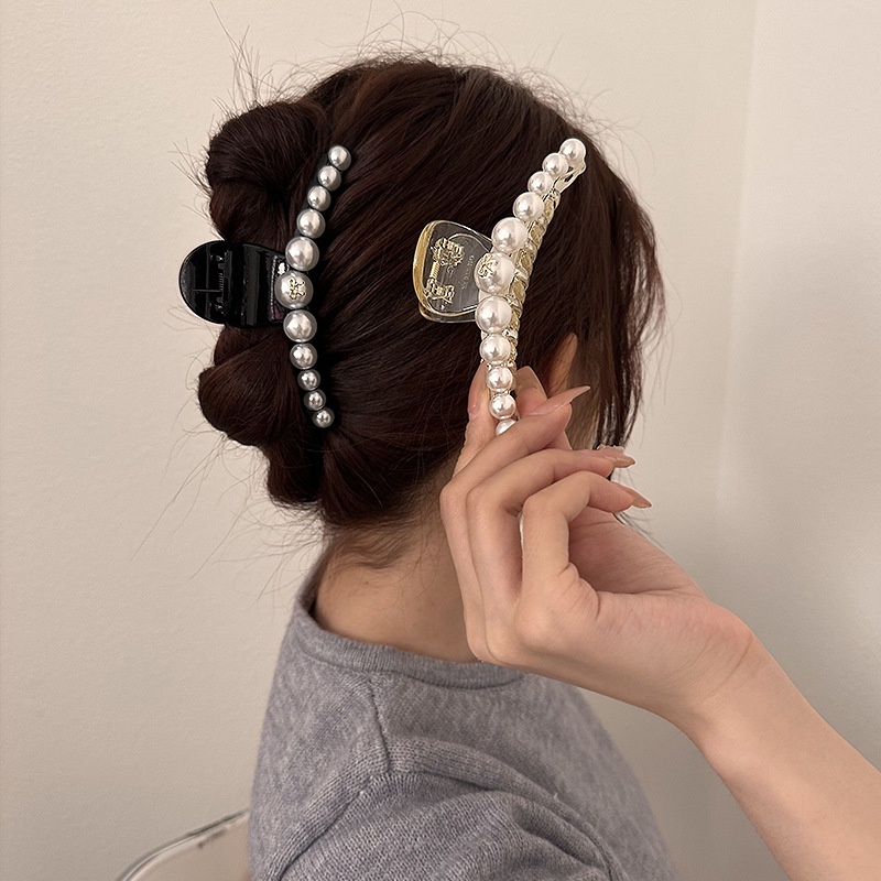 Kẹp Tóc Nơ Đính Ngọc Trai Cao Cấp Oversize Phong Cách Hàn Quốc Mới 2023