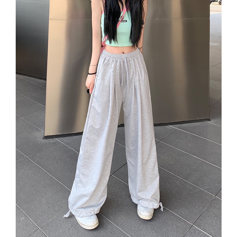 Nrvp [Hàng Có Sẵn] Quần Thể Thao Dài Oversize Phong Cách Đường Phố Hàn Quốc Thời Trang Nữ