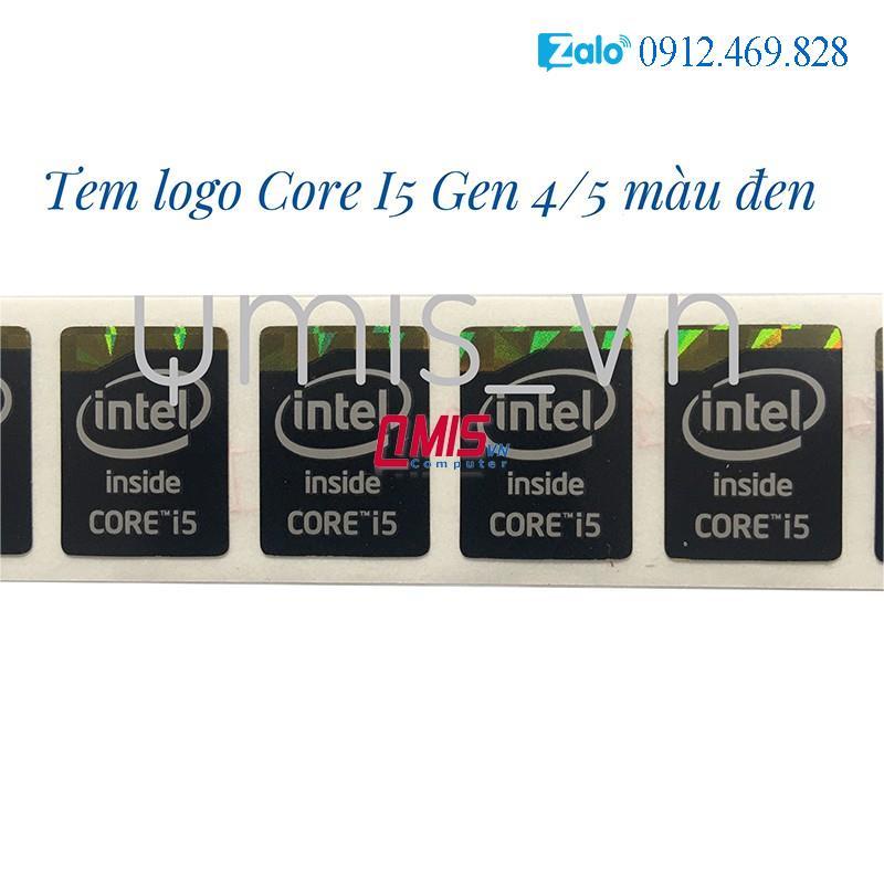 01 CÁI TEM LOGO INTEL CORE I3 I5 I7 THẾ HỆ 4 5, GEN 4 5  - TEM LOGO CPU INTEL DÁN MÁY TÍNH PC LAPTOP - STICKER
