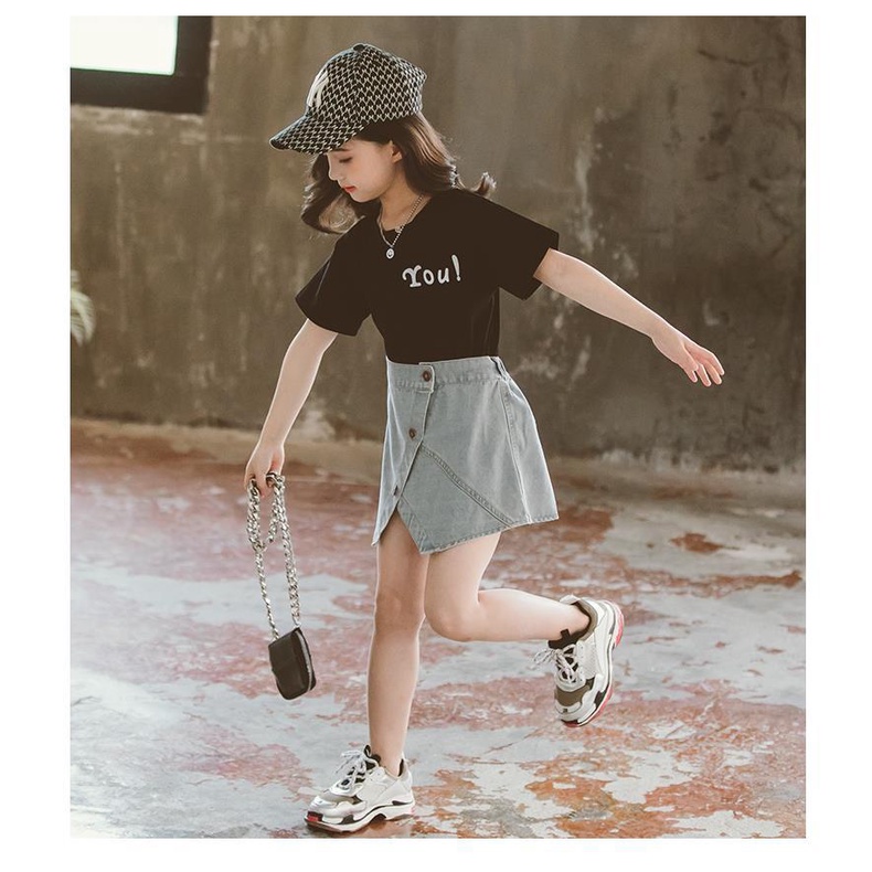 Set Áo Thun Và Chân Váy Thời Trang Hàn Quốc Cho Bé Gái
