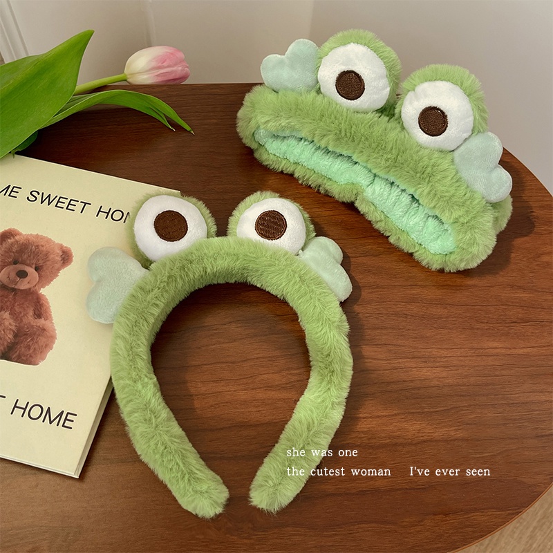 Băng Đô Cài Tóc Áp Suất Cao Rửa Mặt Hình Chú Ếch Vui Nhộn Dễ Thương Cho Nữ