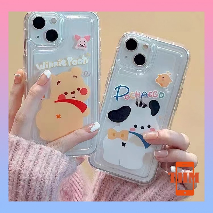 Ốp lưng iphone Phim hoạt hình Pacha Dog Vinnie Bear giảm xóc TPU túi khí trong suốt Cho Iphone 6 / 6S / 6splus / se / 7 / 7plus / 8 / 8plus / X / xs / xsmax / 11 / 12 / 13 / 14 / Plus / pro / pro max-703