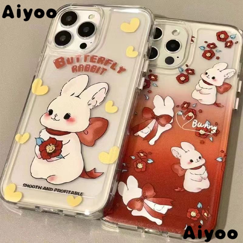✅Ốp Điện Thoại Mềm Chống Sốc In Hình Thỏ Năm Mới Cho iPhone 14 / 13promax 12 / 11pro xr / xs 7 / 8plus