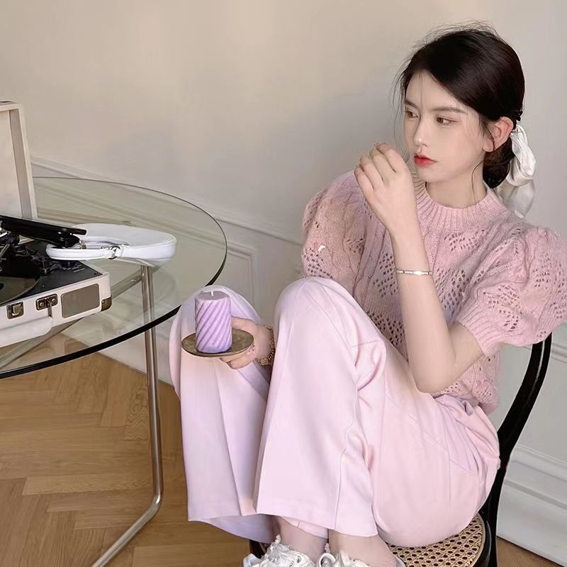 COZOK Áo Dệt Kim Tay Phồng Thời Trang Retro Cá Tính Xinh Xắn