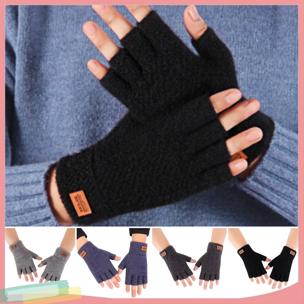 1 Đôi Găng Tay Mùa Đông Mềm Mại Co Giãn Chống Trượt Màu Trơn Cho Các Hoạt Động Ngoài Trời