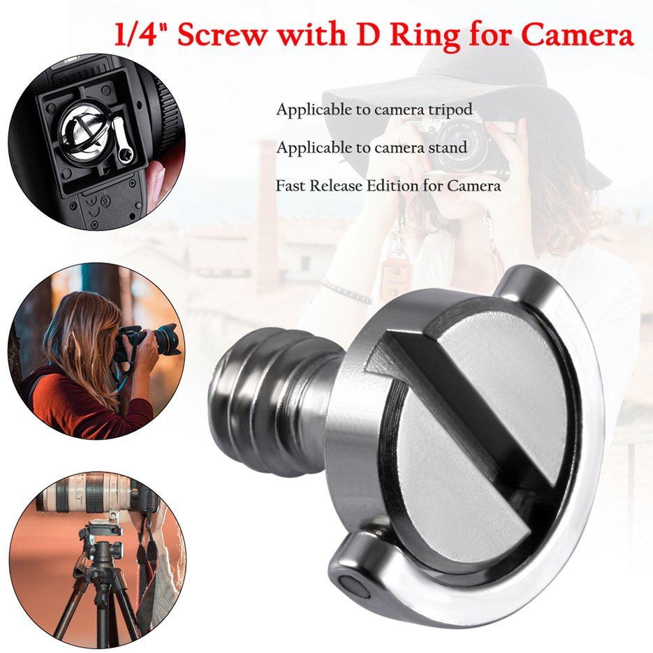 ✱BEST✱ 1/4" Screw With D Ring For Camera Tripod / Monopod / Quick Release Plate