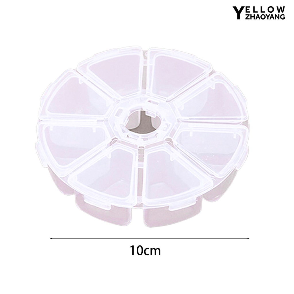 Hộp Tròn 8 Ngăn Phân Loại Hạt Cườm Tiện Dụng Mang Theo Du Lịch