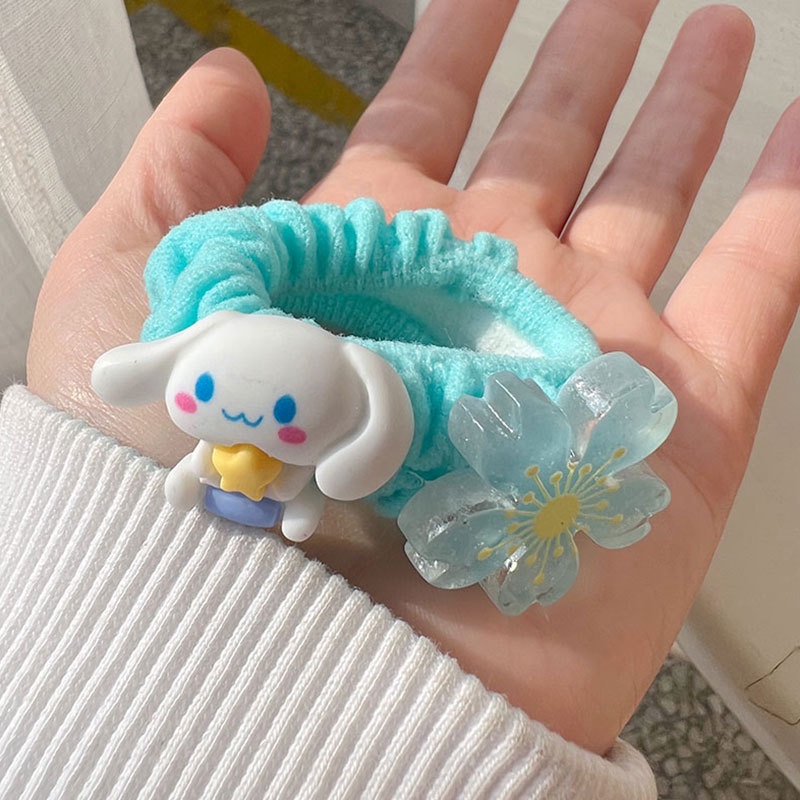 SANRIO Dây Cột Tóc Cao Su In Hình Hoạt Hình Dễ Thương Cho Nữ