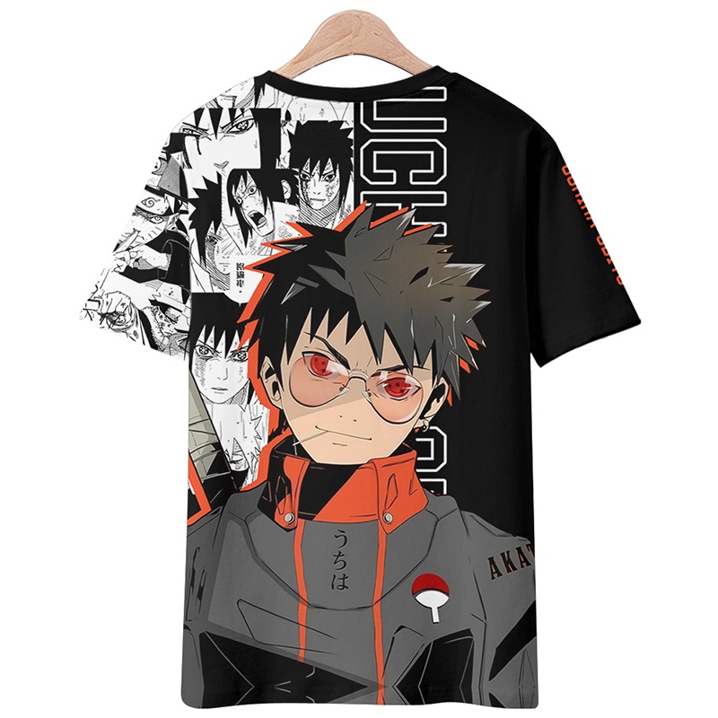Áo Thun Tay Ngắn Dáng Rộng In Họa Tiết Uchiha Obito Naruto 3D Độc Đáo Thời Trang Cho Nam Và Nữ