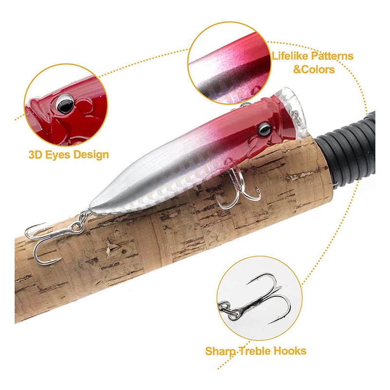 Set 5 Mồi Giả Nhử Cá Bằng Nhựa Cứng Kèm Móc Câu