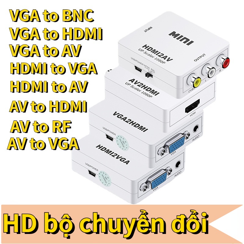 Cáp HDMI sang VGA, Chuyển đổi VGA to HDMI HDMI to VGA VGA to BNC VGA to HDM AV to RF AV to HDMI AV to VGA Cable Full HD