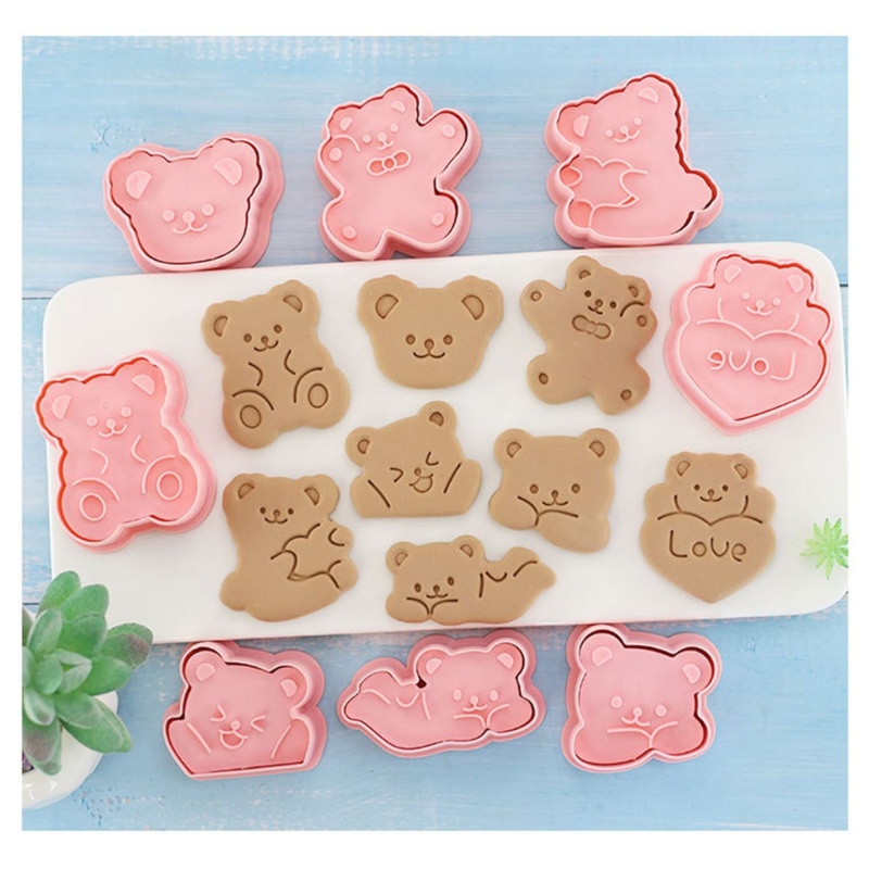 Bộ 16 Khuôn Làm Bánh Hình Gấu Hoạt Hình Siêu Dễ Thương