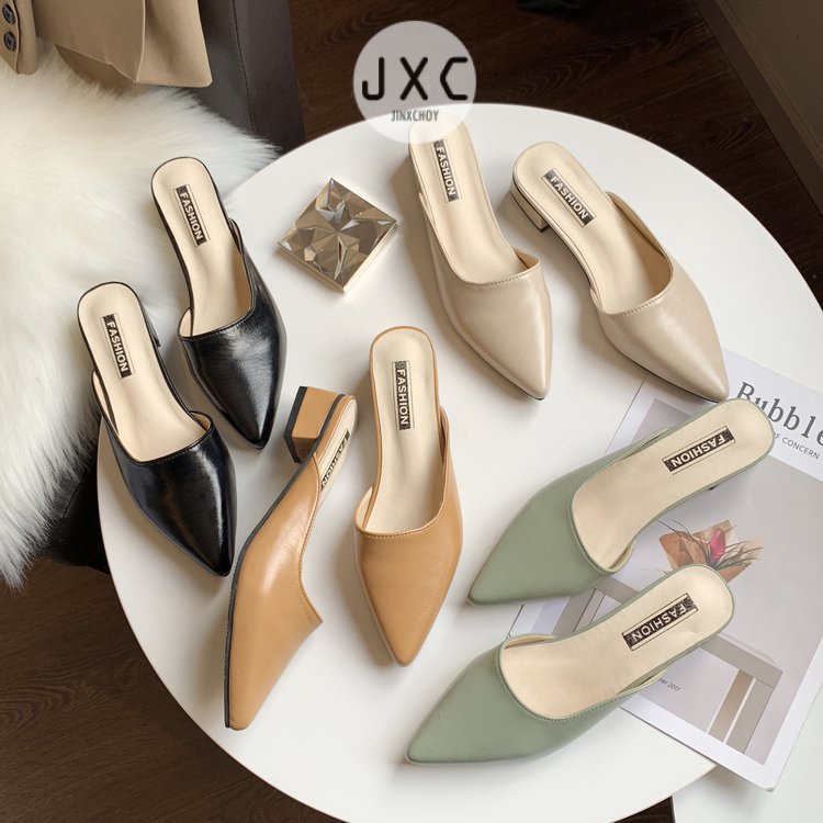 JINxCHOY Giày cao gót mũi nhọn hở ngón thời trang cho nữ JINXCHOY